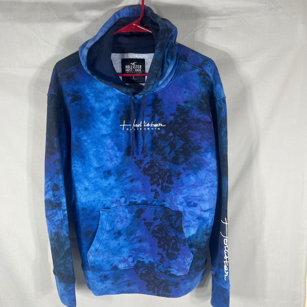 Hollister Hoodie Tie Dye Blue Purple Mens Size S